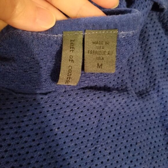 Anthropologie Left of Center Blue Open Knit 3/4 Sleeve Top Shirt Size Medium - Picture 4 of 5